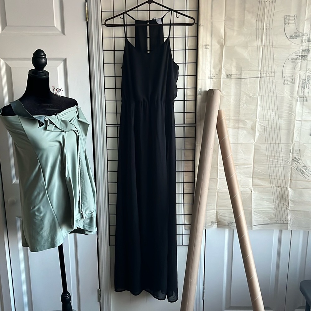 Divided H&M black floor length dress size 4